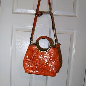 NWOT Patricia Nash Aria Leather Koi Orange Handbag